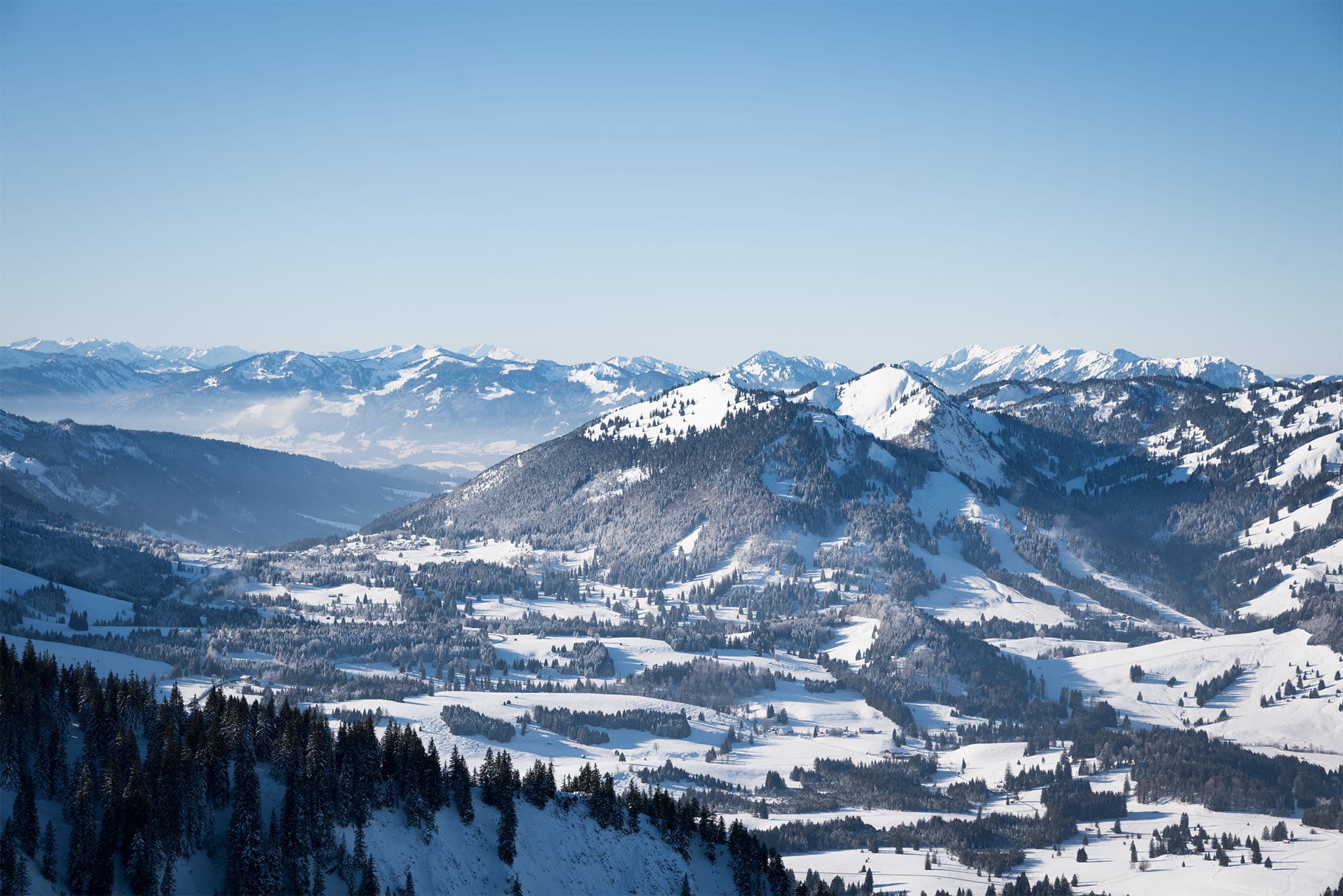 Ausblick vom Schönkahler in die Allgäuer Alpen