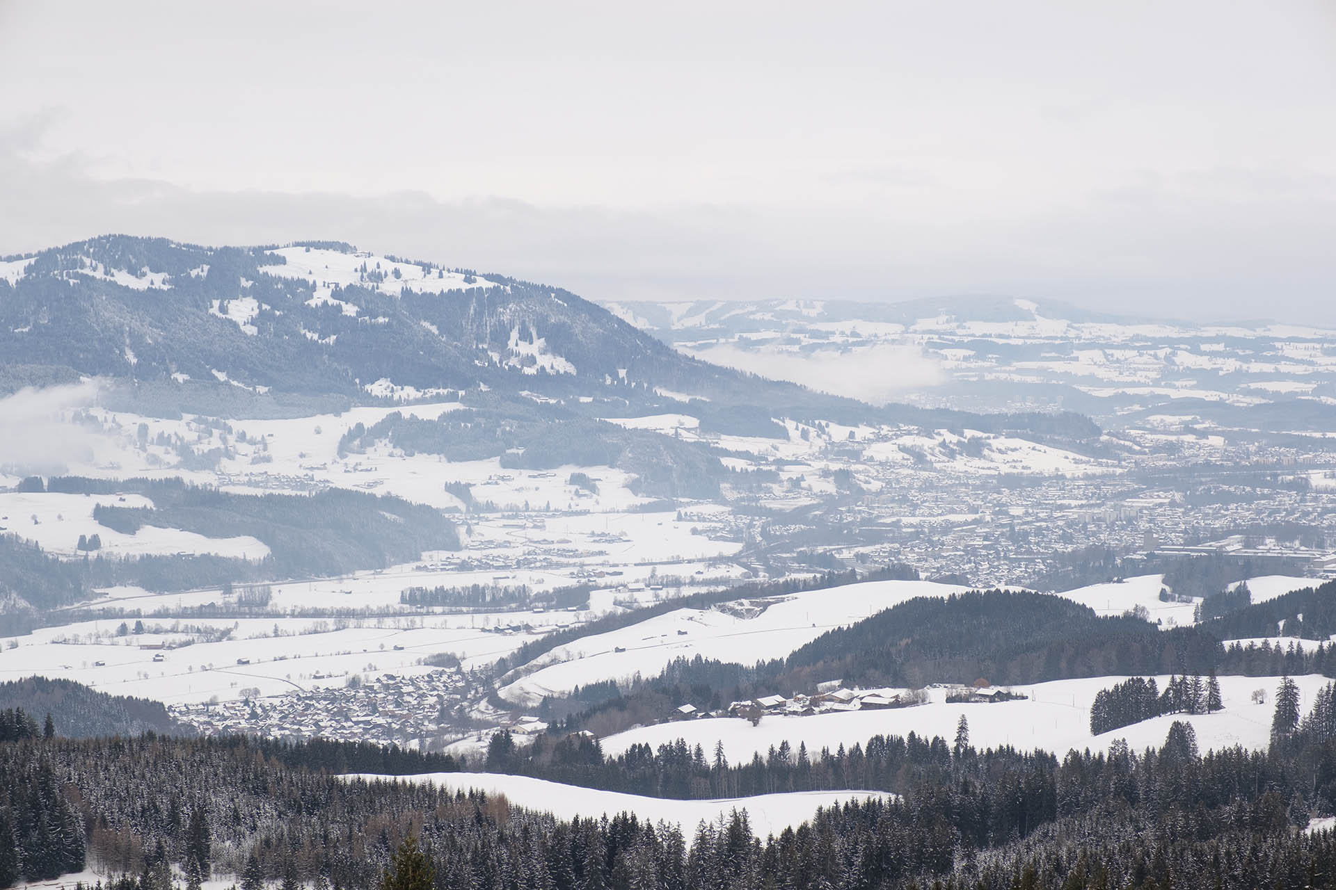 Ausblick Aufstieg Sonnenkopf Allgäu im Winter