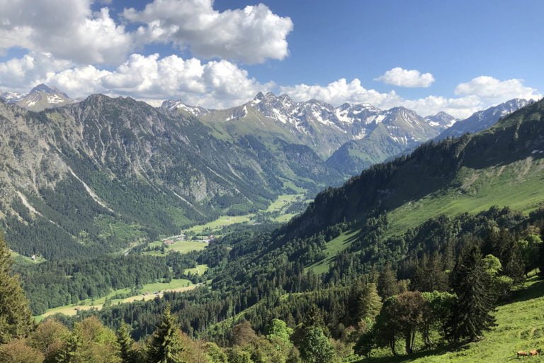 Blick in die Allgäuer Alpen - Aufstieg zum Fellhorngrat - Wandern im Allgäu