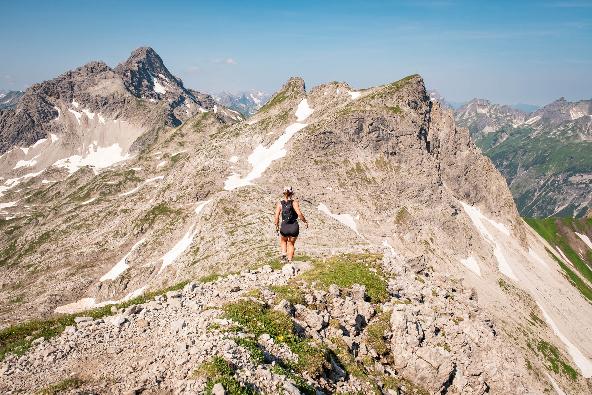 Wanderung auf den Rappenseekopf und den Hochrappenkopf bei Oberstdorf im Allgäu